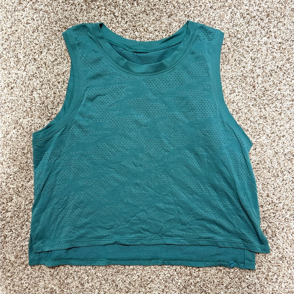 Lululemon Teal Mesh Camo Tank